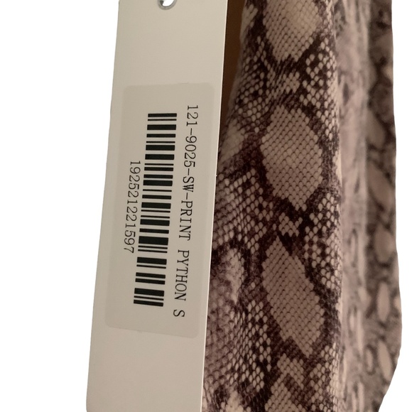 NWT Jonathan Simkhai Calla Apron Back One-Piece Bathing Suit Python Brown S - Picture 4 of 12